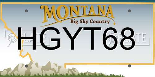 HGYT68 Montana License Plate