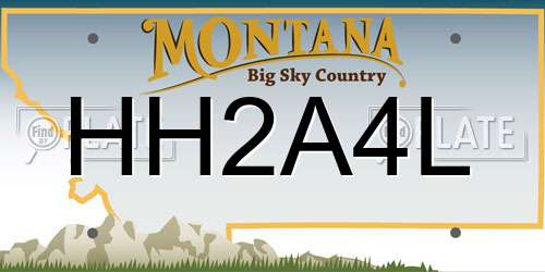 HH2A4L Montana License Plate