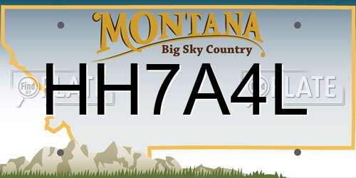 HH7A4L Montana License Plate