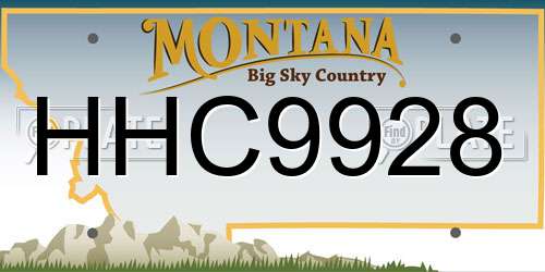 HHC9928 Montana License Plate
