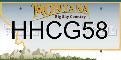 HHCG58 Montana License Plate