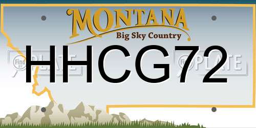 HHCG72 Montana License Plate