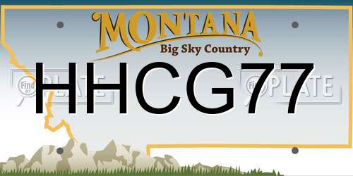 HHCG77 Montana License Plate