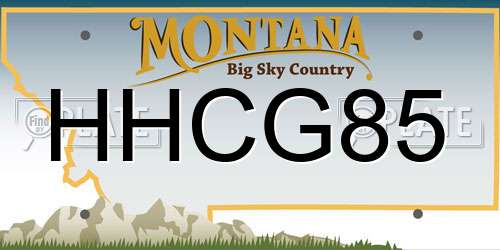 HHCG85 Montana License Plate