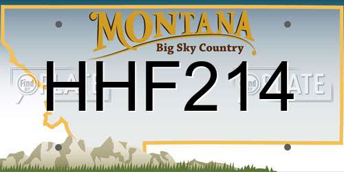 HHF214 Montana License Plate