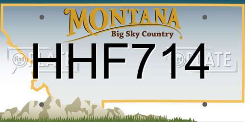 HHF714 Montana License Plate