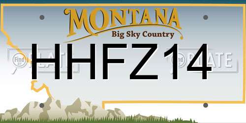 HHFZ14 Montana License Plate