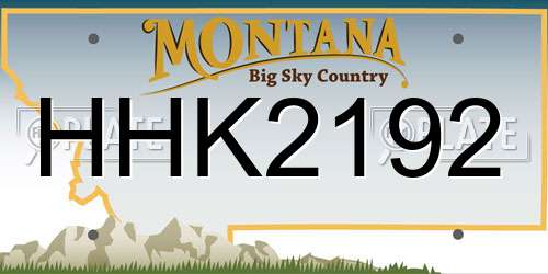 HHK2192 Montana License Plate