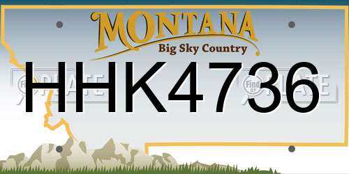 HHK4736 Montana License Plate