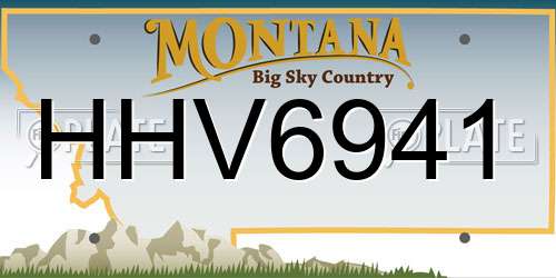 HHV6941 Montana License Plate