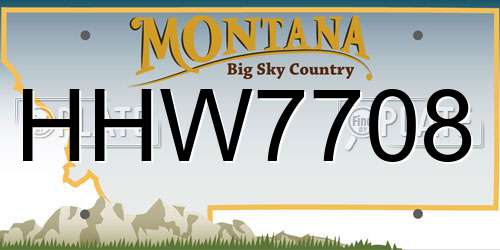 HHW7708 Montana License Plate