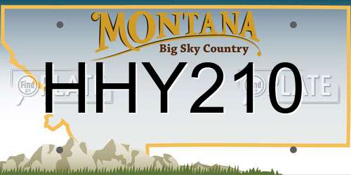 HHY210 Montana License Plate