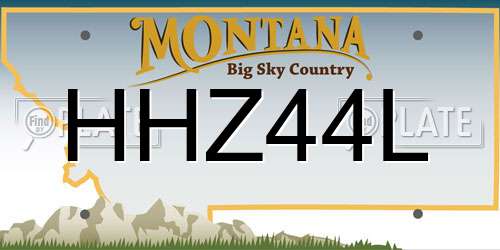 HHZ44L Montana License Plate