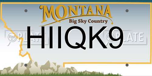 HIIQK9 Montana License Plate