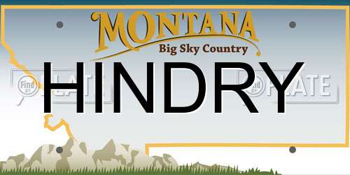 HINDRY Montana License Plate