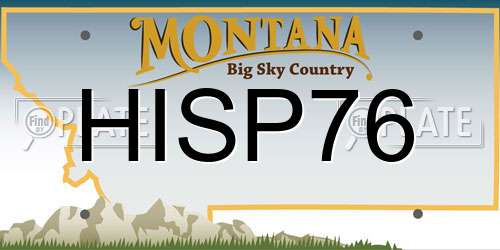 HISP76 Montana License Plate