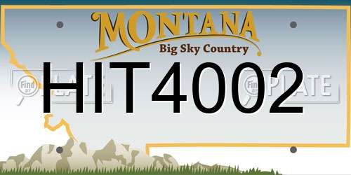 HIT4002 Montana License Plate