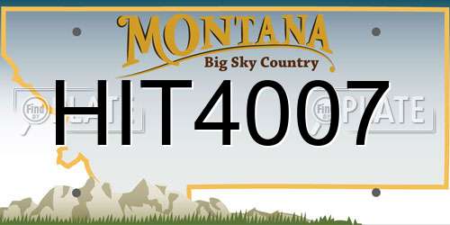 HIT4007 Montana License Plate