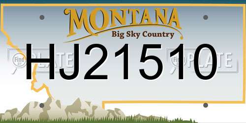 HJ21510 Montana License Plate