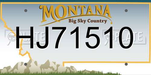 HJ71510 Montana License Plate