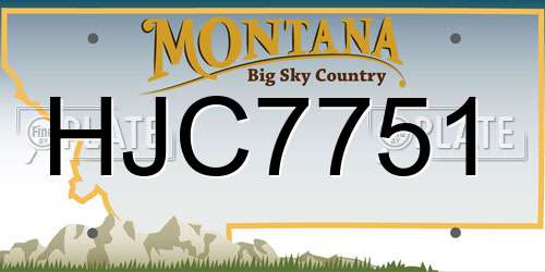 HJC7751 Montana License Plate