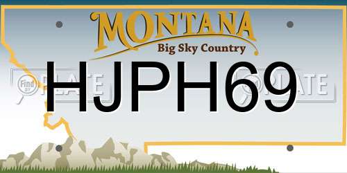 HJPH69 Montana License Plate