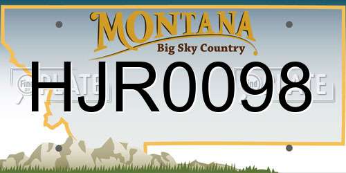 HJR0098 Montana License Plate