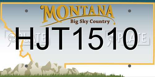 HJT1510 Montana License Plate