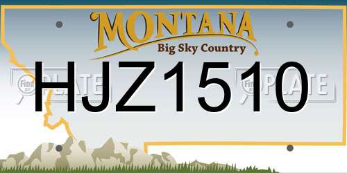 HJZ1510 Montana License Plate
