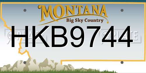 HKB9744 Montana License Plate