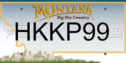 HKKP99 Montana License Plate