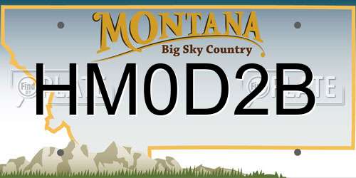 HM0D2B Montana License Plate