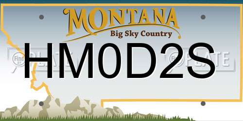 HM0D2S Montana License Plate