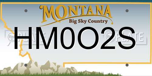 HM0O2S Montana License Plate