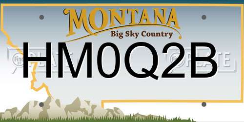 HM0Q2B Montana License Plate