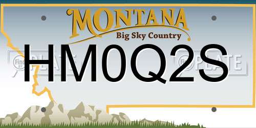 HM0Q2S Montana License Plate