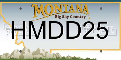 HMDD25 Montana License Plate