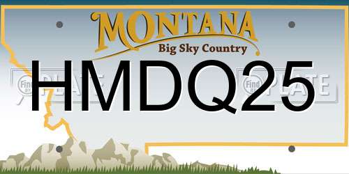 HMDQ25 Montana License Plate