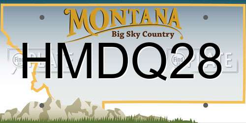 HMDQ28 Montana License Plate