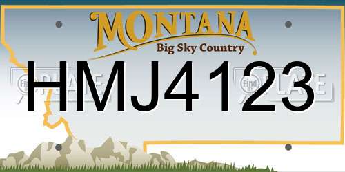 HMJ4123 Montana License Plate