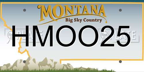 HMOO25 Montana License Plate