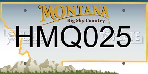 HMQ025 Montana License Plate