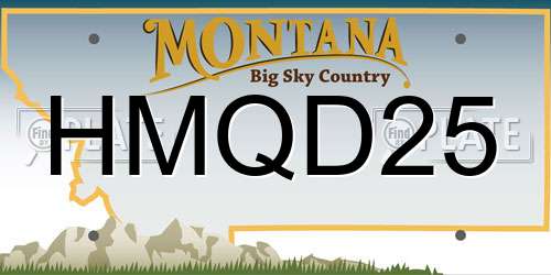 HMQD25 Montana License Plate