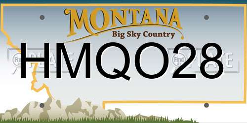 HMQO28 Montana License Plate