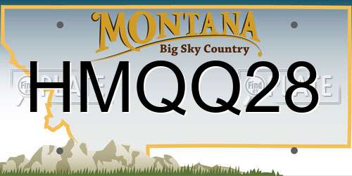 HMQQ28 Montana License Plate