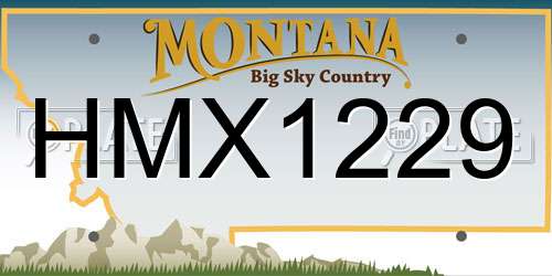 HMX1229 Montana License Plate