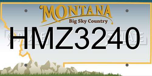 HMZ3240 Montana License Plate
