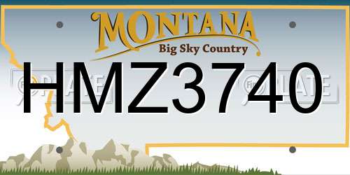HMZ3740 Montana License Plate