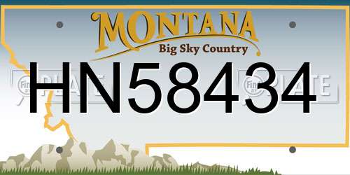 HN58434 Montana License Plate