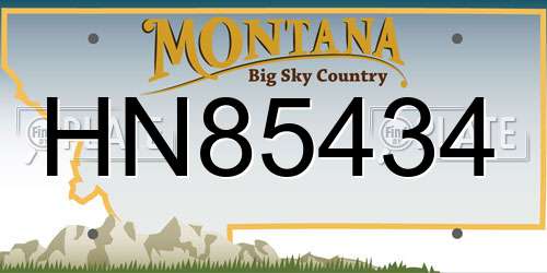 HN85434 Montana License Plate